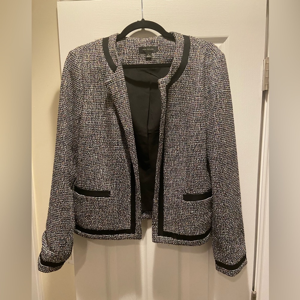 Ann Taylor multi color tweed a suit jacket